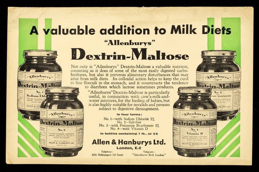 A valuable addition to Milk Diets, "Allenburys" Dextrin-Maltose.