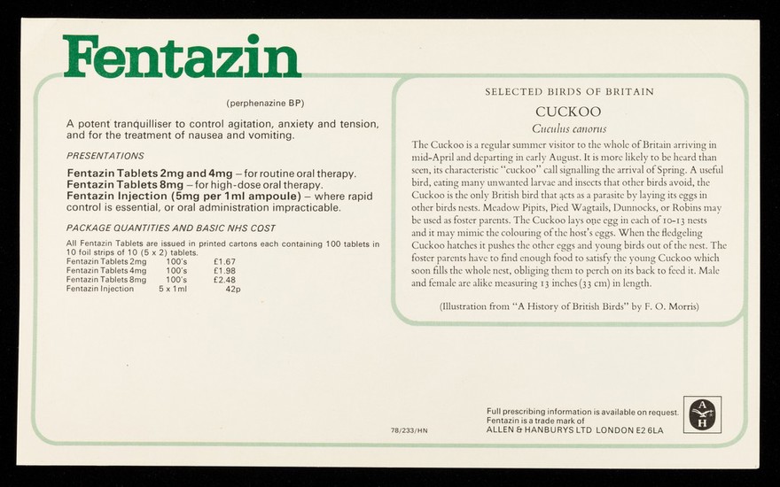 Fentazin : cuckoo.