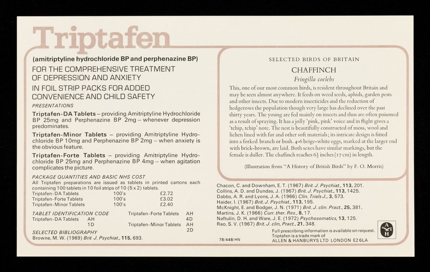 Triptafen : chaffinch.