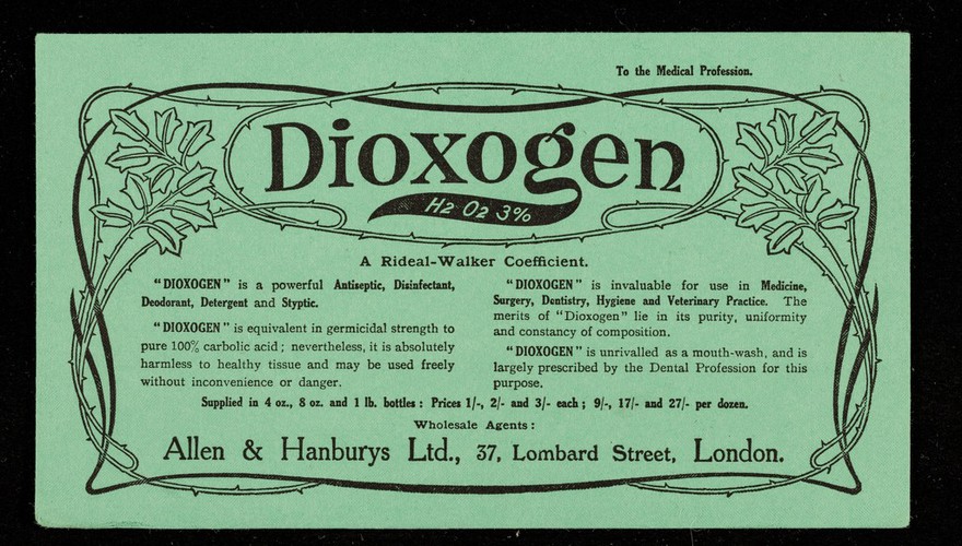 Dioxogen : a Redeal-Walker coefficient.