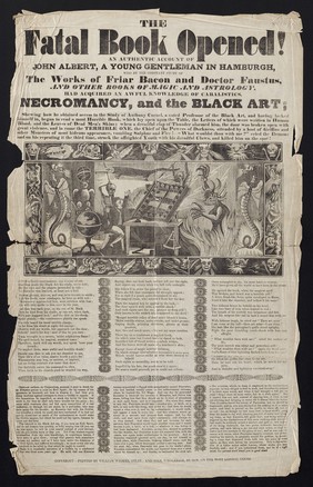 The fatal book opened : an authentic account of John Albert, a young gentleman in Hamburgh, who by the constant study of the works of Friar Bacon and Doctor Faustus, and other books of magic and astrology, had acquired an awful knowledge of cabalistics, necromancy and the black art.