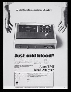 You get as much out of urine as you put into it, Bili-Labstix : just add blood! Ames/BMI Blood Analyser.