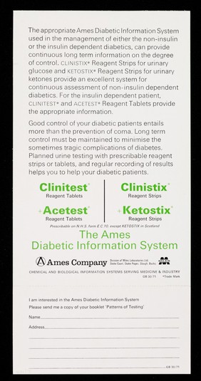 You never know what you might find by accident ... : Clinitest + Acetest Clinistix + Ketostix.