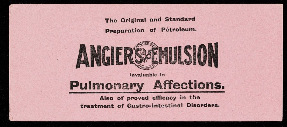 Angier's Emulsion : the original and standard preparation of petroleum.