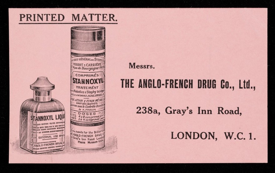 Printed matter : Messrs. The Anglo-French Drug Co., Ltd.
