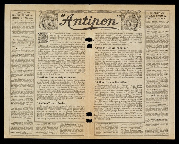 "Antipon" : permanently cures obesity.