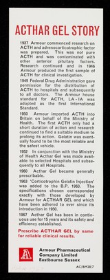 This vial contains 15 years experience and incidentally Acthar Gel.