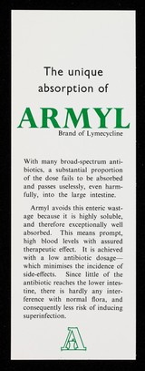 The unique absorption of Armyl, brand of Lymecycline.