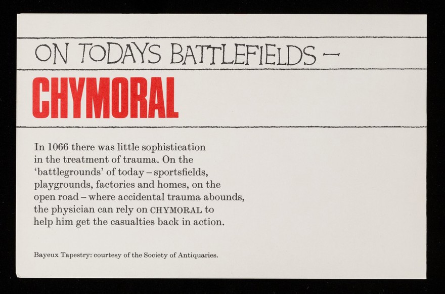 On today's battlefields- : Chymoral.