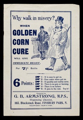 Why walk in misery? : when Golden Corn Cure will give immediate relief.