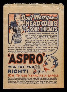 Don't worry about head colds & sore throats : 'Aspro' will put you right!.