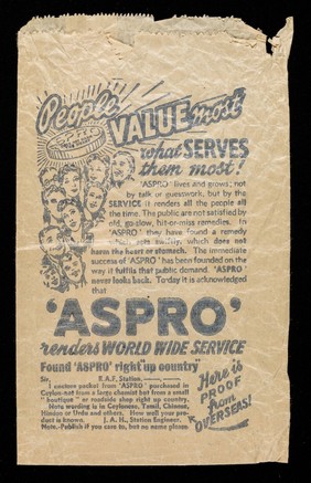 People value most what serves them most! : 'Aspro' renders world wide service.