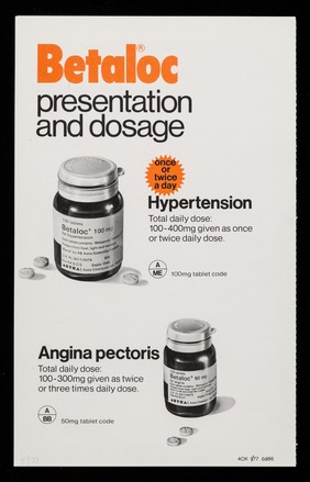 Betaloc : presentation and dosage.