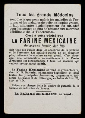 Farine Maxicaine : Le Cris de Paris.