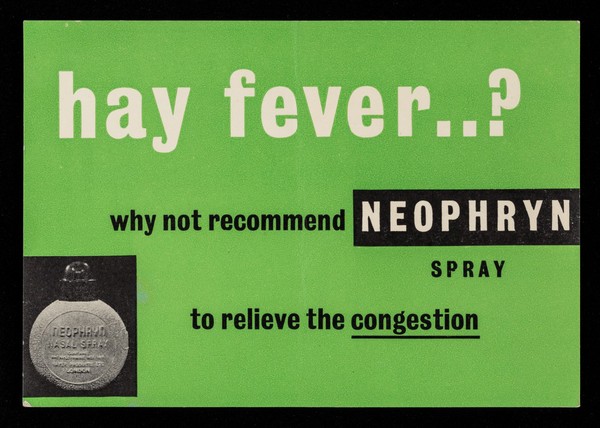 Hay fever..? : why not recommend Neophryn spray to relieve the congestion.