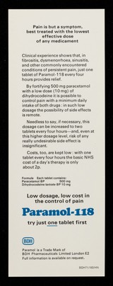 For the control of pain just one tablet : Paramol-118.