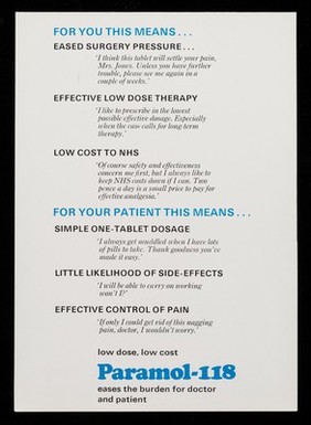 When pain is the problem Paramol-118 eases your surgery burden by providing reliable low-dose control.