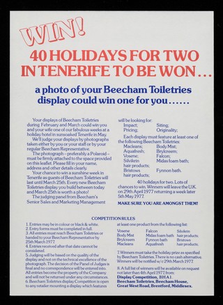 Beecham passport break away : Beecham toiletries.