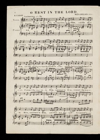 Beecham's music portfolio. No. 70, O rest in the Lord. (Elijah).