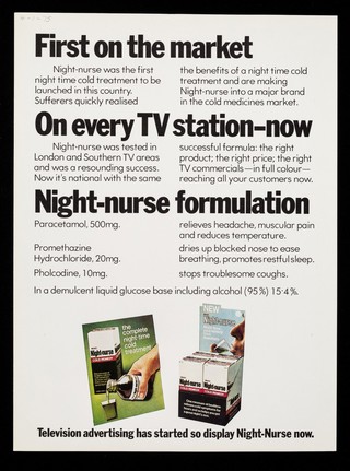 Now with the powerful new ingredient......national TV! : MAC Night-nurse cold remedy.