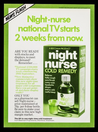 News flash : Night-nurse national TV starts 2 weeks from now.