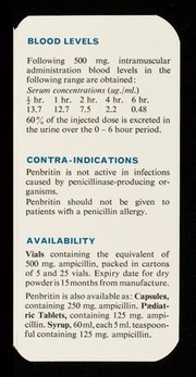 Penbritin for injection : broad spectrum penicillin.