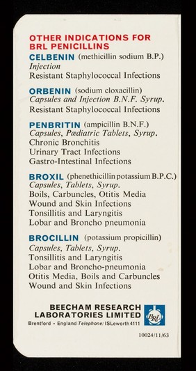 Penbritin for injection : broad spectrum penicillin.
