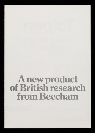 A new product of British research from Beecham : Talpen a major advance on ampicillin.