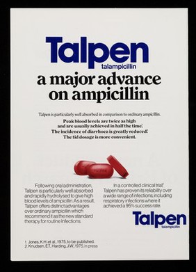 A new product of British research from Beecham : Talpen a major advance on ampicillin.
