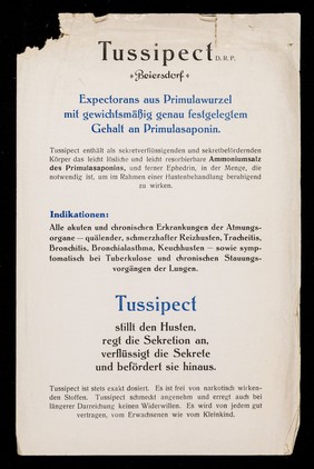 Tussipect : Expectorans aus Primulawurzel mit gewichtsmäßig genau festgelegtem Gehalt an Primulasaponin.