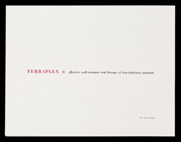 Halocynthia : Ferraplex B effective, well-tolerated, oral therapy of iron-deficiency anaemia.
