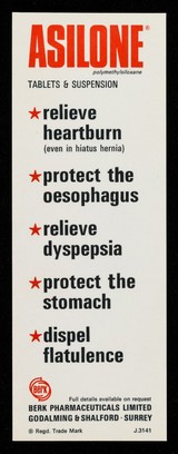 For the sensitive oesophagus for the insulted stomach : Asilone protection wanted.