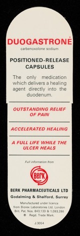Duogastrone : active healing for duodenal ulcer : remarkable relief of symptoms.