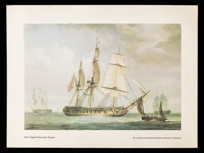 H.M. Frigate Triton by N. Pocock : by courtesy of the National Maritime Museum, Greenwich : Alupent 1-(3,5-dihydroxyphenyl)-2-isopropylaminoethanol sulphate (orciprenaline sulphate) in metered aerosol form ...