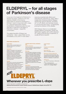 Success at every stage of Parkinson's Disease : Eldepryl.