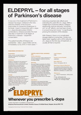 Success at every stage of Parkinson's Disease : Eldepryl.