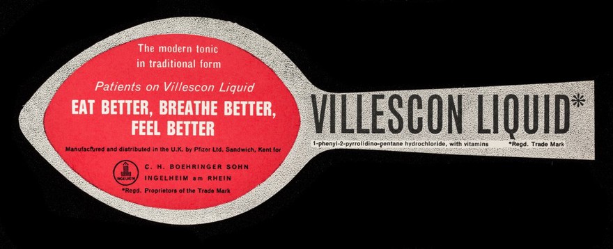 The modern tonic in traditional form : patients on Villescon Liquid eat better, breathe better, feel better.