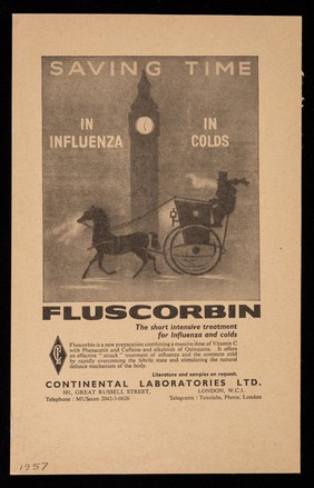'Pectamol' Linctus : a new anti-tussive agent from the B.D.H. Research Laboratories : saving time in influenza, in colds : Fluscorbin.