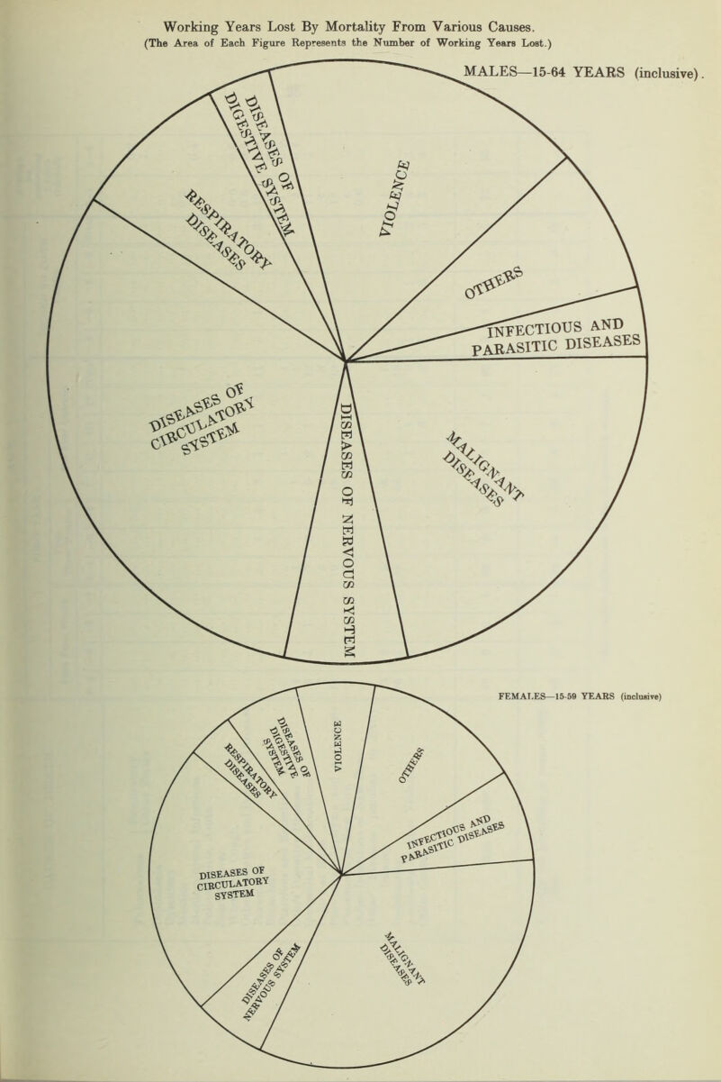 Working Years Lost By Mortality From Various Causes.