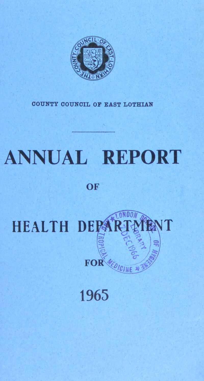 ANNUAL REPORT HEALTH 1965