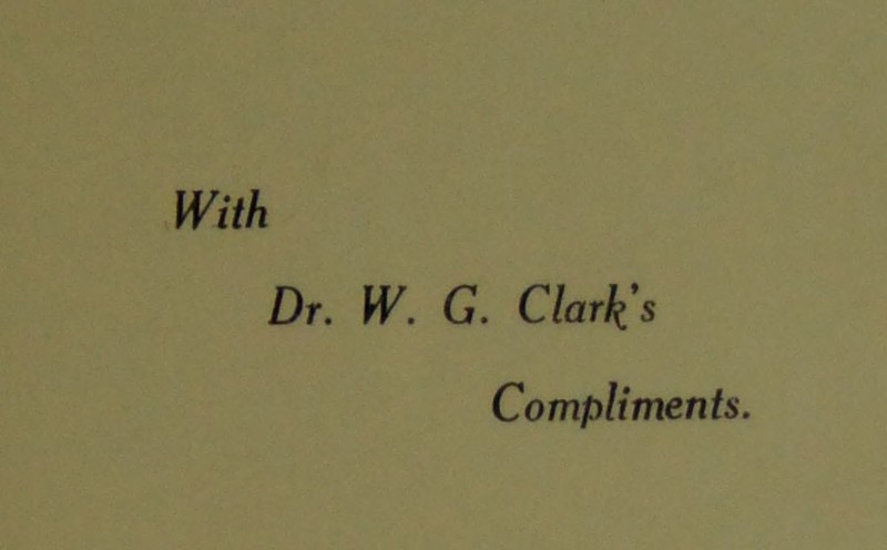 With Dr. W. . Clark's Compliments.