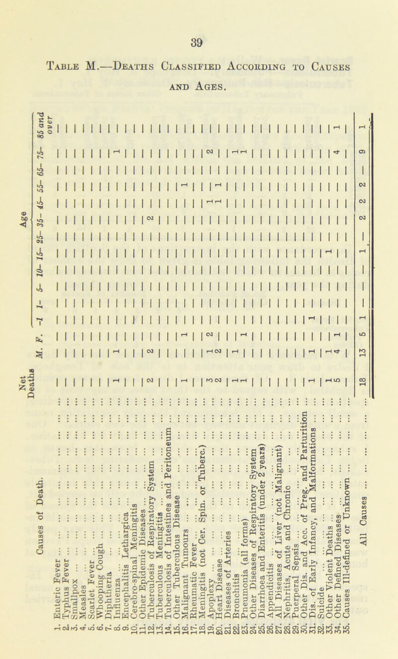 Table M.—Deaths Classified According to Causes and Ages. I I I I CO CO CO i :::::: i i :: i :§: i •g' ::i • : g S • • • • e •■§ s Is s ^ a :: “g ::: : i’g o : i i i >> a> : g o • • g : : : ? C O tJ T3 ^O --25 :-wo:2ra:::F1 : • • • : • • • - o : £ <a * : Q ‘ ’ ‘ ‘ : 2-2- : 2 § Ph R  • ■’§ — ‘2 .m R ,1} & .R ^.jh a) s: a q m .. p< ... . q. m ■ :“-1 : : mb t»o '.'-'urn ^ ■ o ^ : : S bCl.R U ' R,’S> X ® _ • Q <D T3 • ° “Ss i : ! : : : i :S : :S :.t <3 igg :£S° •R.2Q£§'Hh< 3 n 'C SfiS t-3 rt <J«2 ci.S'a -R • .•ggHR®Hpofe . ,g roa . <U.“^ a .®fl® »;:«!!i2i!5*2 !la;i! 111,1^ ill! SI i$5!l 11 UliPlIlrf ii!'l!l!iF^iS= r &a| Sg-9^ § £Srrr^SJ g as| 2 3 wWOOHHHOSrt^xtdUPWPHOP^^^iPMpfiMOOO •^coto^u5cd^odc»o.^coro^i/5co^cqo3o;Hco^^^co^cQOTO^cojo«£in HHHHHHHHHHOlCONDJCOCOCOCOWDJfOrOrorOfOrO All Causes