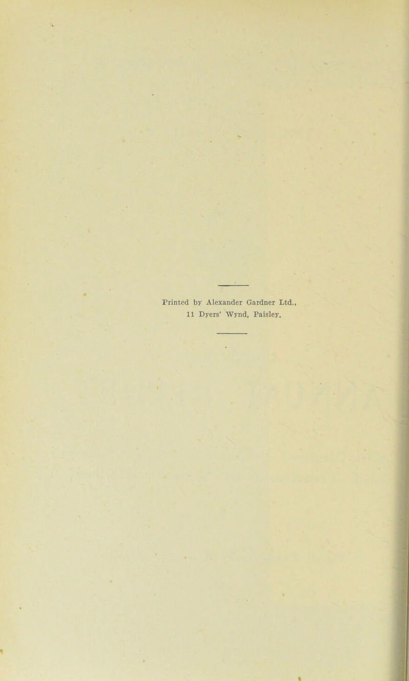 Printed by Alexander Gardner Ltd.,