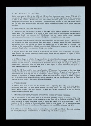 AIDS : Acquired Immune Deficiency Syndrome : some notes for students / University of London.