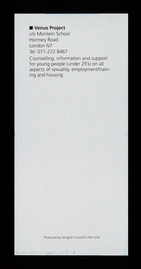The HIV antibody test : yes or no / Islington Council HIV Unit.