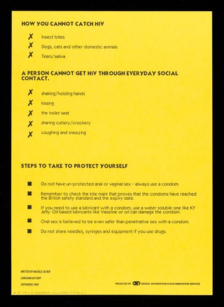 Fact sheet. 1, HIV/AIDS: a brief outline / Michele Oliver, Lewisham HIV Unit.