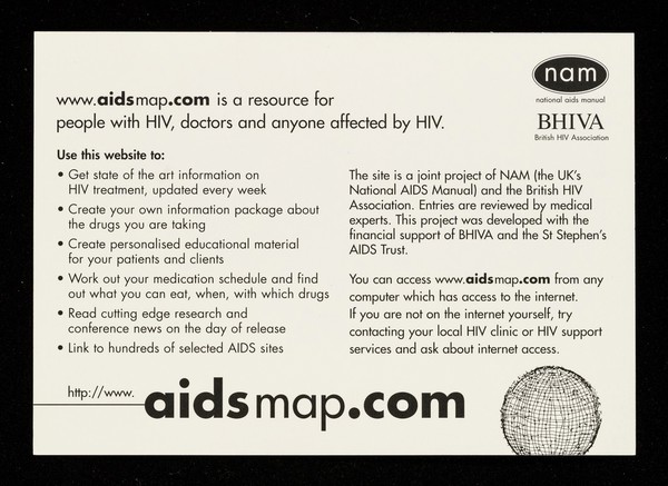 aidsmap.com : the direct route to information on aids / NAM, British HIV Association.