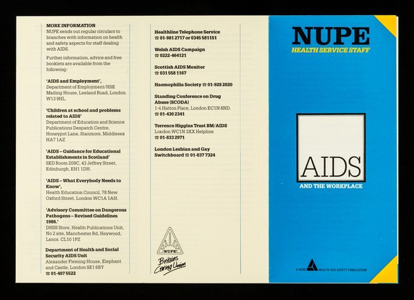 AIDS and the workplace / NUPE Health Service Staff.