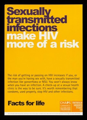 Sexually transmitted infections make HIV more of a risk / CHAPS, Terrence Higgins Trust.