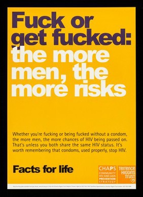 Fuck or get fucked : the more men, the more risks / CHAPS, Terrence Higgins Trust.